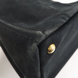 Prada Canapa Canvas Tote Bag Hand Bag Black B1877B