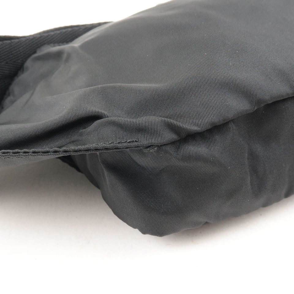 Prada Logo Nylon Leather Waist Bag Fanny Pack Black V210