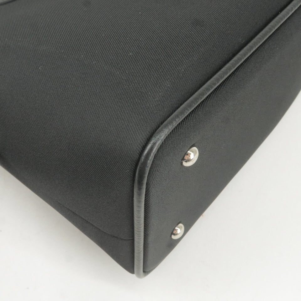 BURBERRY Nova Plaid Canvas Leather Shoulder Bag Beige Black