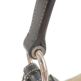 Prada Logo Jacquard Leather Shoulder Bag Beige Black BR3430