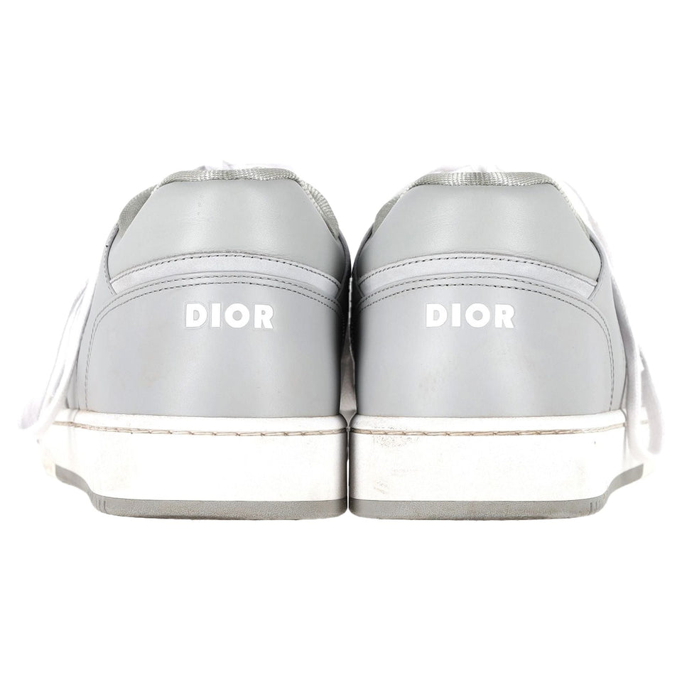 Dior B27 Low Top Sneaker in Grey Calfskin Leather