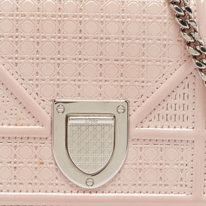 Dior Pink Micro Cannage Patent Leather Baby Diorama Chain Bag..