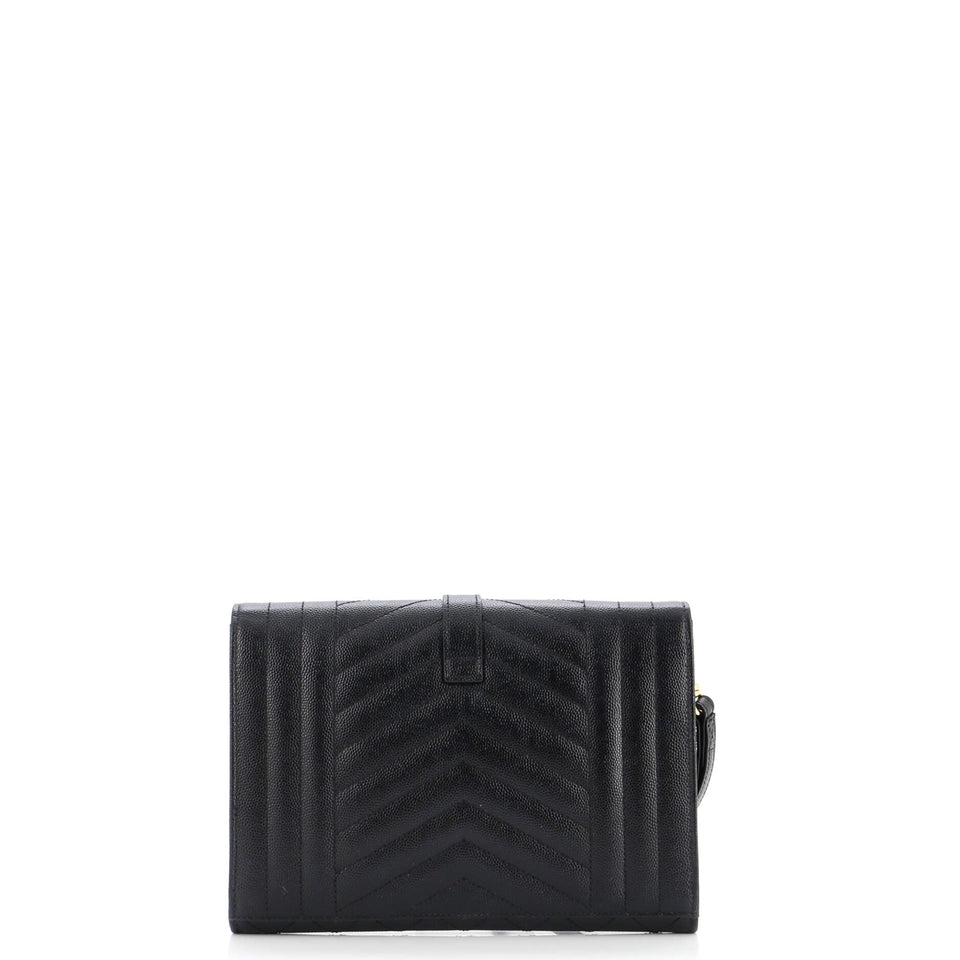 Classic Monogram Envelope Wristlet Clutch Mixed Matelasse Leather