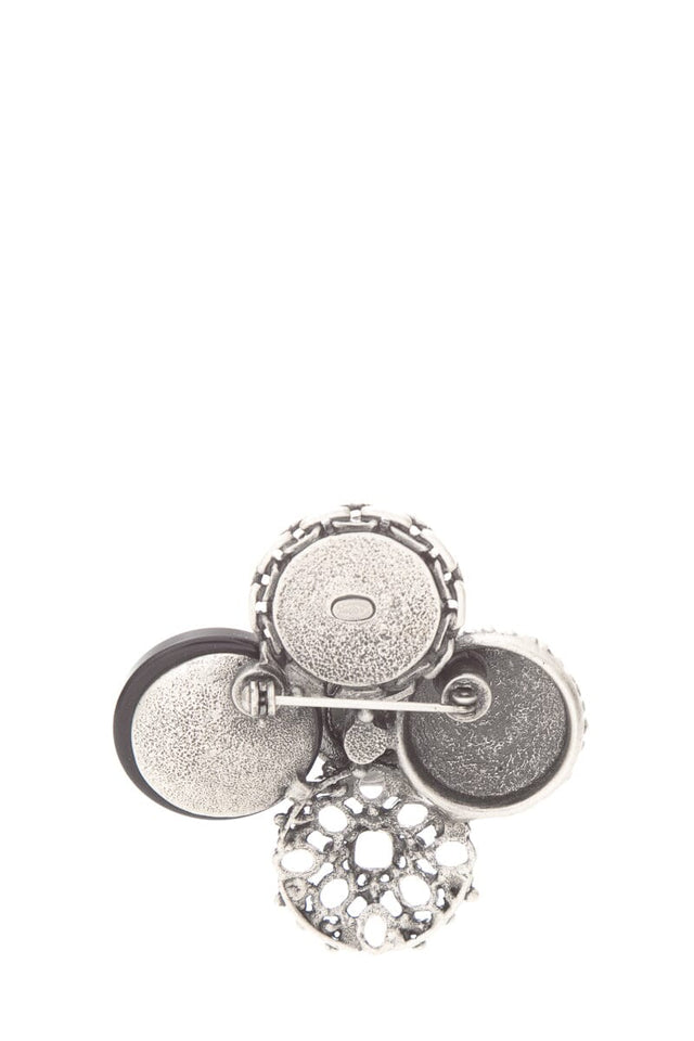 Chanel Fall 2012  Black & Silver Crystal  Brooch