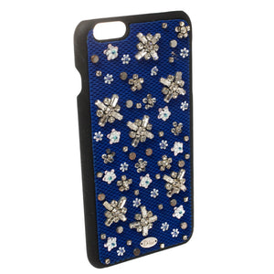 Dior Blue Fabric Stardust Crystal Embellished Iphone 6 Plus Case