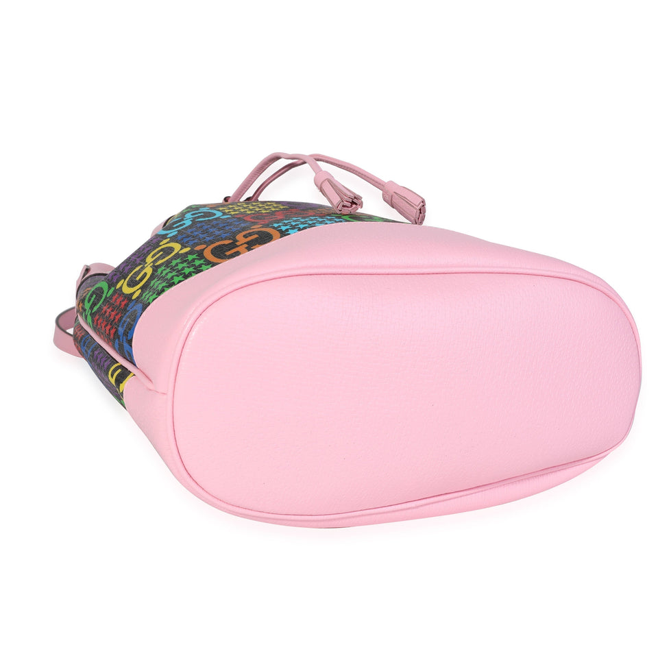 Gucci Multicolor Coated Canvas & Pink Leather Psychedelic Bucket Bag