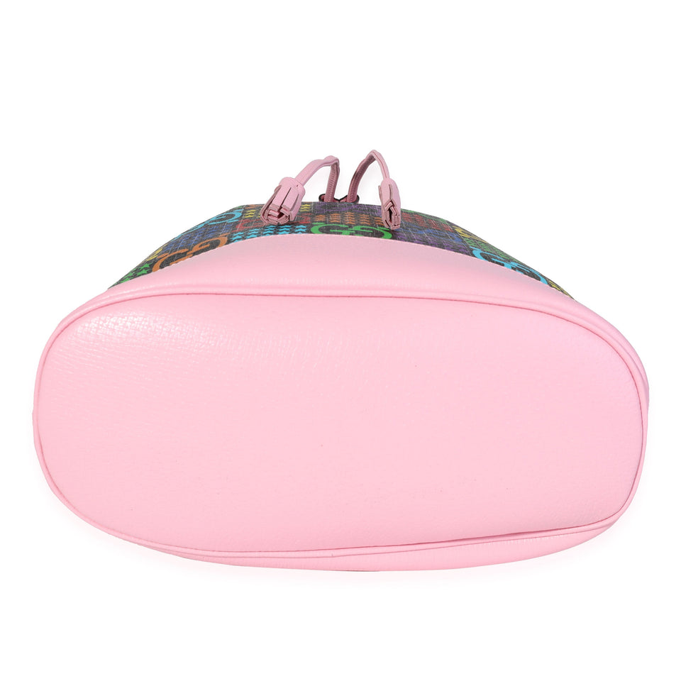 Gucci Multicolor Coated Canvas & Pink Leather Psychedelic Bucket Bag