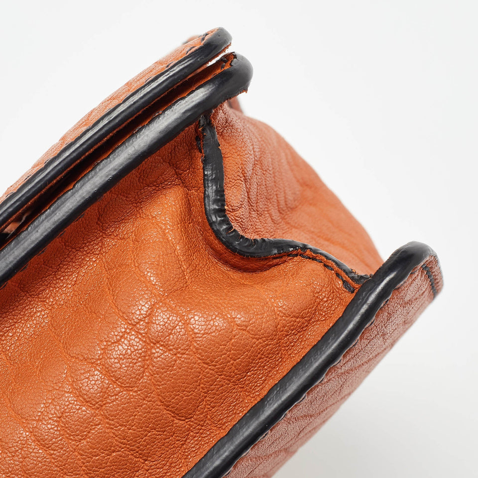 Dior Orange Leather J'adior Chain Flap Bag