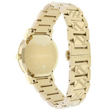 Burberry Ladies The City Engraved Checked Gold Watch BU9038