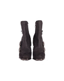 Dior Spy Button High Heel Ankle Boots in Black Leather