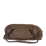 Chanel Metallic Brown CC Bowler Bag with Silver Hardware