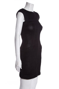 Chanel Black Mesh Perforated Dress SZ 36