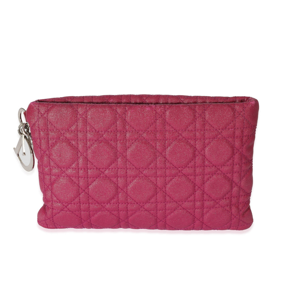 Christian Dior Coated Canvas Cannage Panarea Clutch