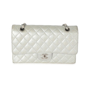 CHANEL 21K Glitter Caviar Medium Classic Double Flap Bag