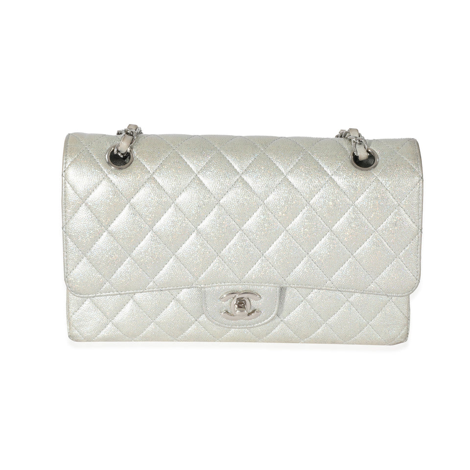 CHANEL 21K Glitter Caviar Medium Classic Double Flap Bag