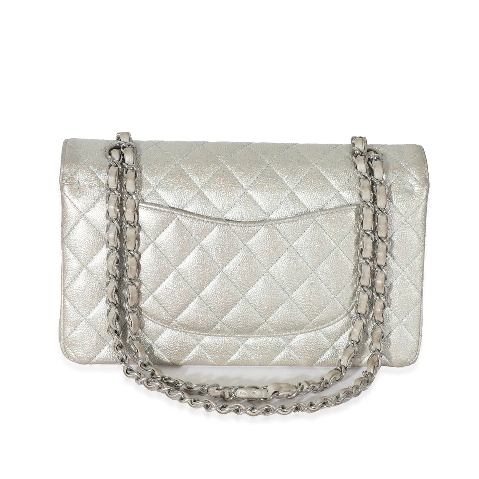 CHANEL 21K Glitter Caviar Medium Classic Double Flap Bag