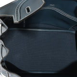 Hermes Blue De Prusse Swift Toile Ghillies Birkin 35