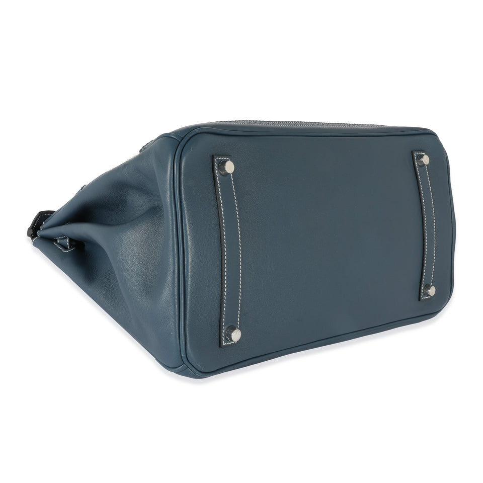 Hermes Blue De Prusse Swift Toile Ghillies Birkin 35