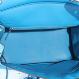 Hermes Blue Zanzibar Clemence Birkin 35