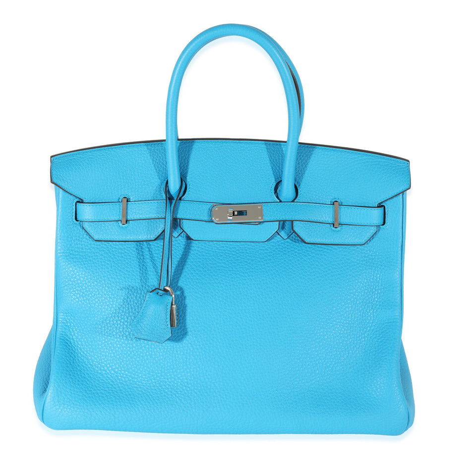 Hermes Blue Zanzibar Clemence Birkin 35