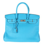 Hermes Blue Zanzibar Clemence Birkin 35