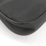 Prada Logo Nylon Enamel Shoulder Bag Purse Hand Bag Black