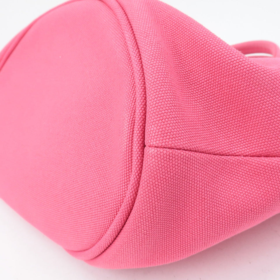 Prada Logo Canapa Canvas Leather Fabric 2Way Bag Pink 1BG163