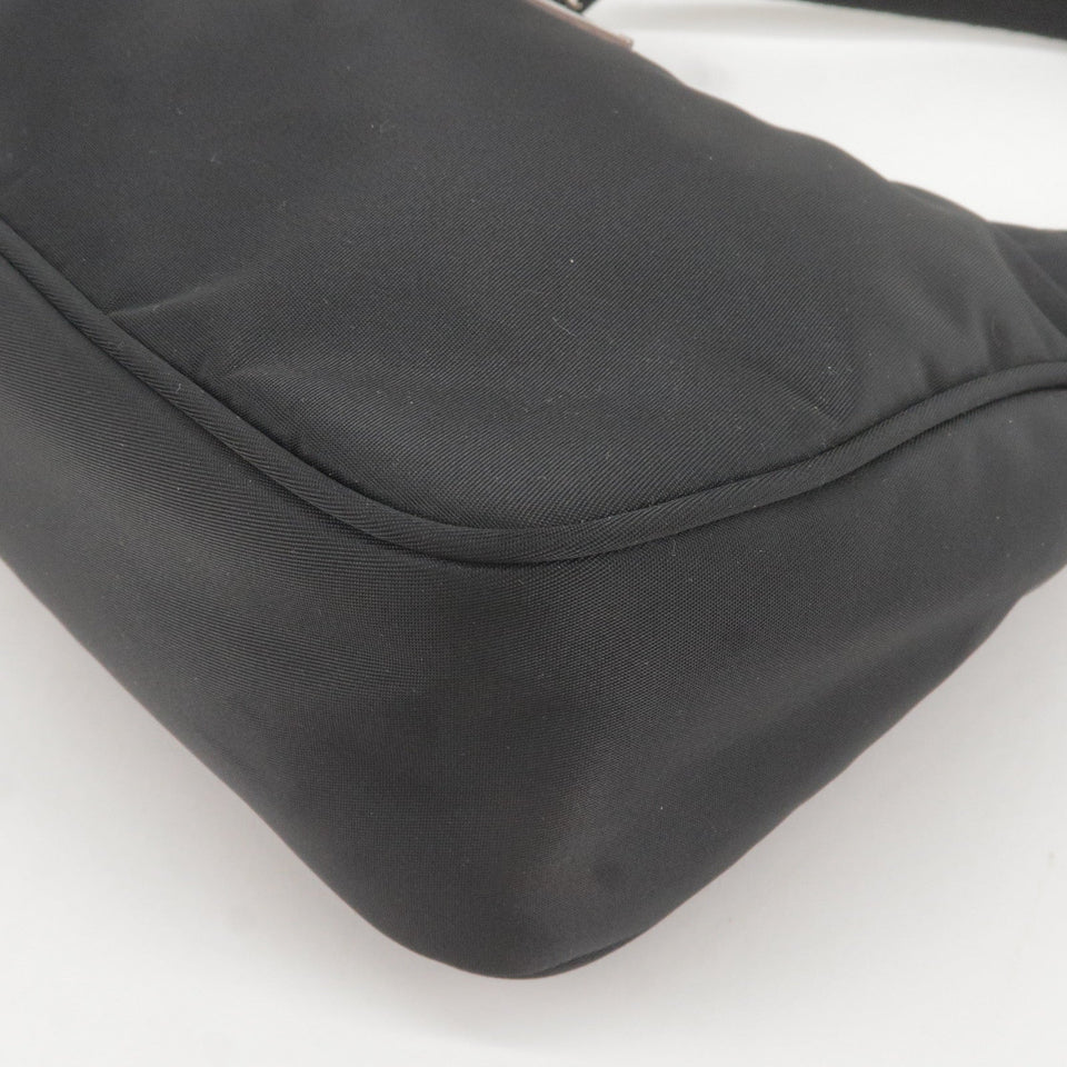 Prada Logo Nylon Hand Bag Pouch Purse NERO Black