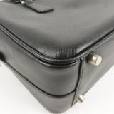Prada Logo Saffiano Lux Leather Hand Bag Black BL0095