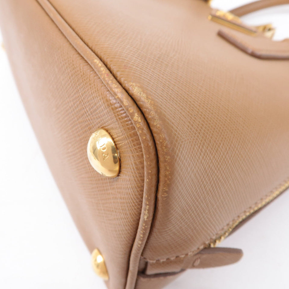 Prada Logo Leather 2Way Bag Hand Bag Shoulder Bag Brown