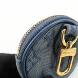 Louis Vuitton Monogram Denim Round Pouch Coin Case Blue M68290