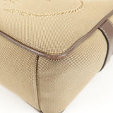 Prada Logo Jacquard Leather Shoulder Bag Beige Brown 1BH089