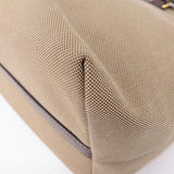 Prada Logo Jacquard Leather Tote Bag Beige Brown 1BG158