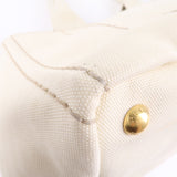 Prada Canapa Canvas Tote Bag Hand Bag Ivory BN1877
