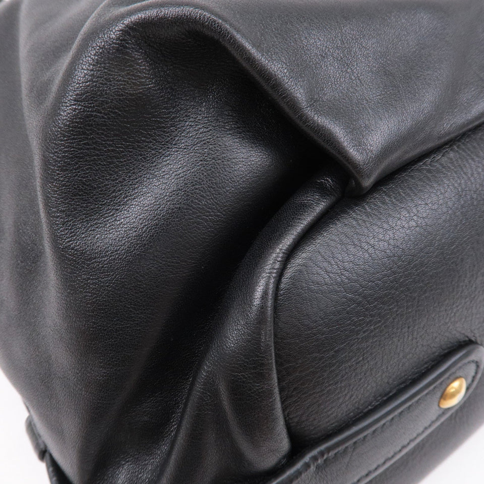 Prada Logo Leather One Shoulder Bag NERO Black