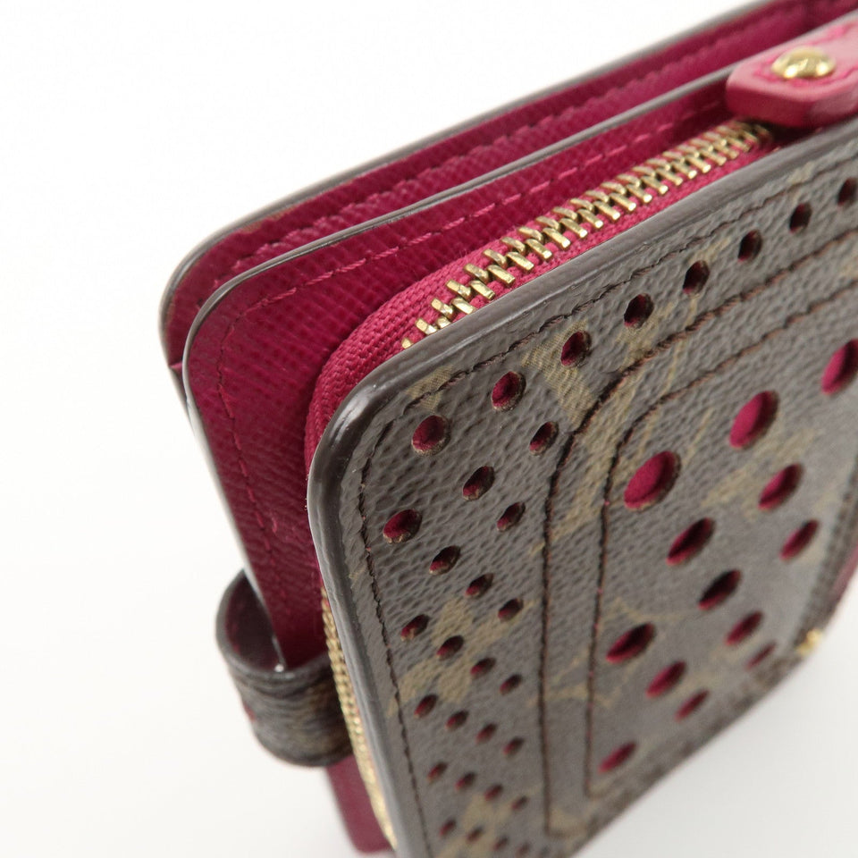 Louis Vuitton Monogram Perfor Compact Zip Wallet Fuchsia M95188
