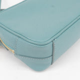 Prada Vitello Daino Leather Shoulder Bag Purse Light Blue 1BC073