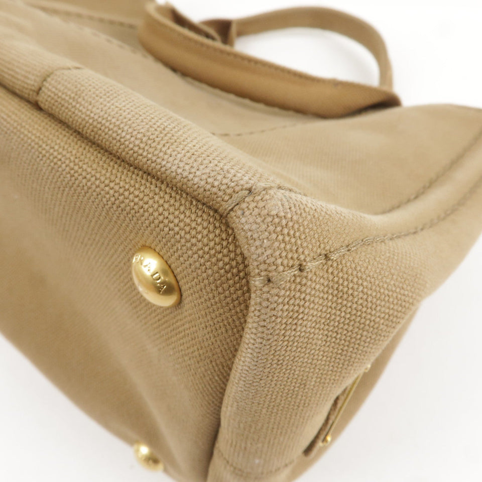 Prada Canapa Mini Canvas 2Way Bag Shoulder Bag Brown B2439G