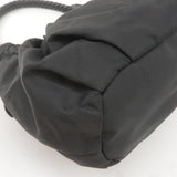 Prada Nylon Leather Ribbon Shoulder Bag Hand Bag Black BR4237