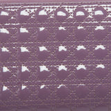 Dior Purple Cannage Patent Leather Lady Dior Zip Around Wallet