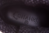 Chanel Black Tweed & Leather Boots SZ 37