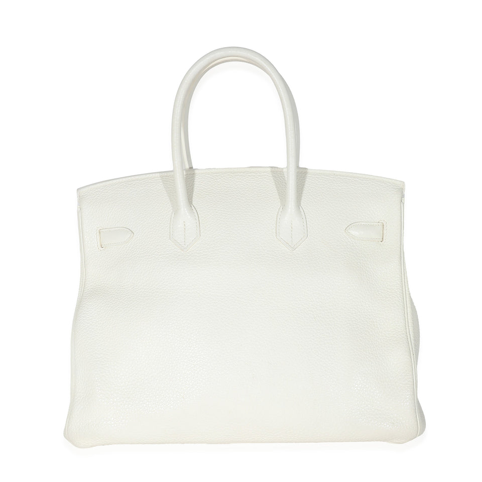 Hermes Blanc Clemence Togo Birkin 35