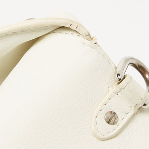Dior White/black Leather Large Be Dior Flap Top Handle Bag