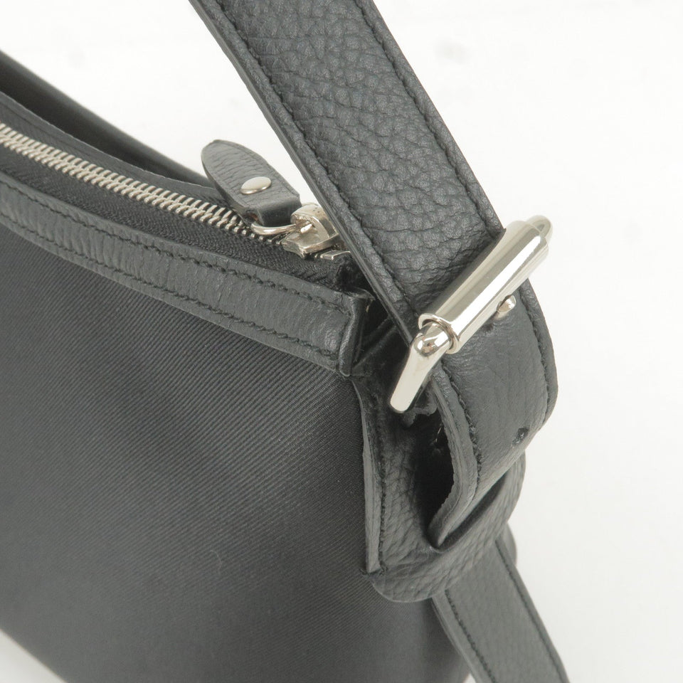 BURBERRY Nova Plaid Canvas Leather Shoulder Bag Beige Black