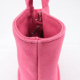Prada Logo Canapa Canvas Leather Fabric 2Way Bag Pink 1BG163