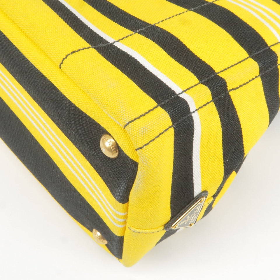 Prada Canapa Mini Canvas 2Way Bag Shoulder Bag Yellow Black B2439B