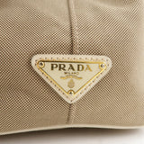 Prada Logo Jacquard Leather 2Way Bag Hand Bag Beige BN1841