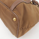 Prada Logo Nylon Leather 2Way Bag Hand Bag Brown BR4993