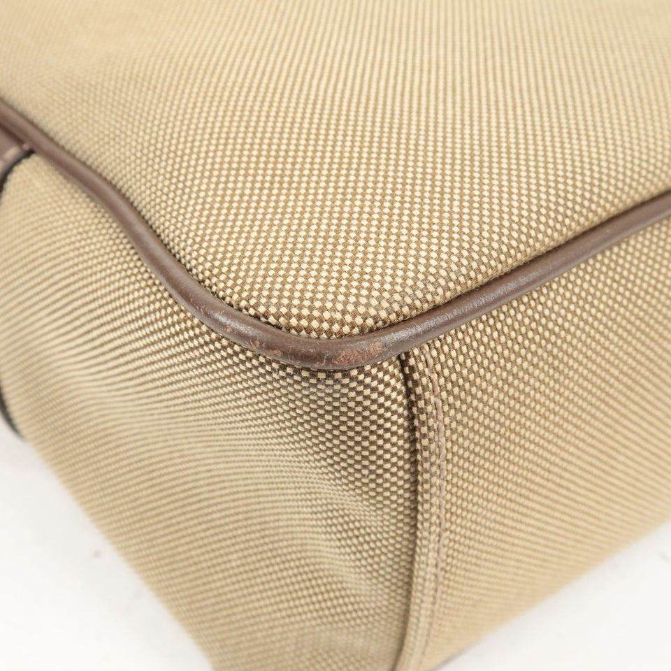 Prada Logo Jacquard Leather Shoulder Bag Beige Brown 1BH089