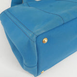 Prada Canapa Canvas 2Way Hand Bag Tote Bag Blue 1BG642